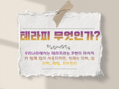 테라피란 무엇인가? 종류와 특징